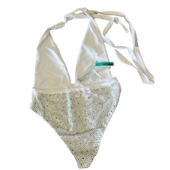 Rhinestone Drip Wrap One Piece Swimsuits 1x - Picture 2 of 8